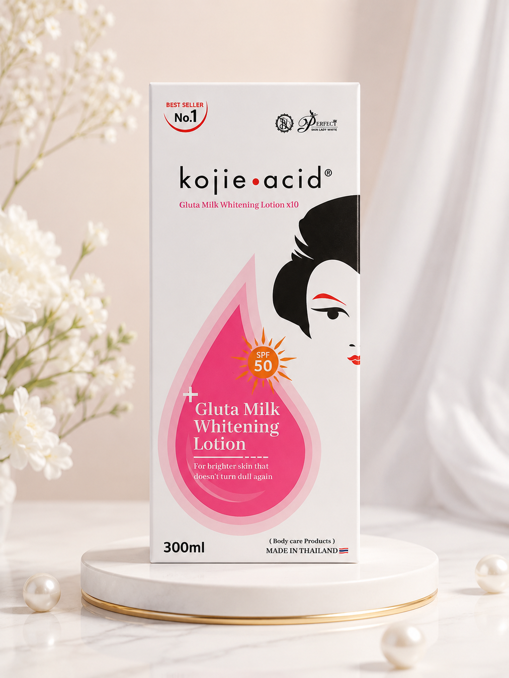 Kojie Acid Gluta Milk Whitening Lotion x10 SPF 50