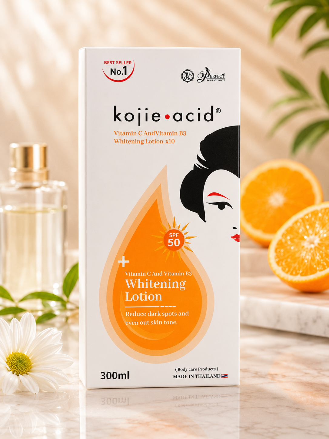Kojie Acid Vitamin C & Vitamin B3 Whitening Lotion x10 SPF 50