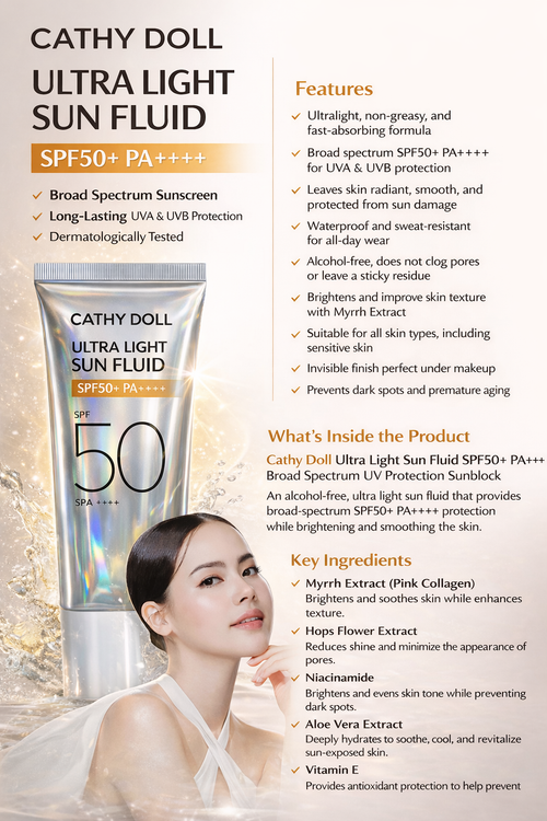Cathy Doll Ultra Light Sun Fluid SPF50+ PA++++