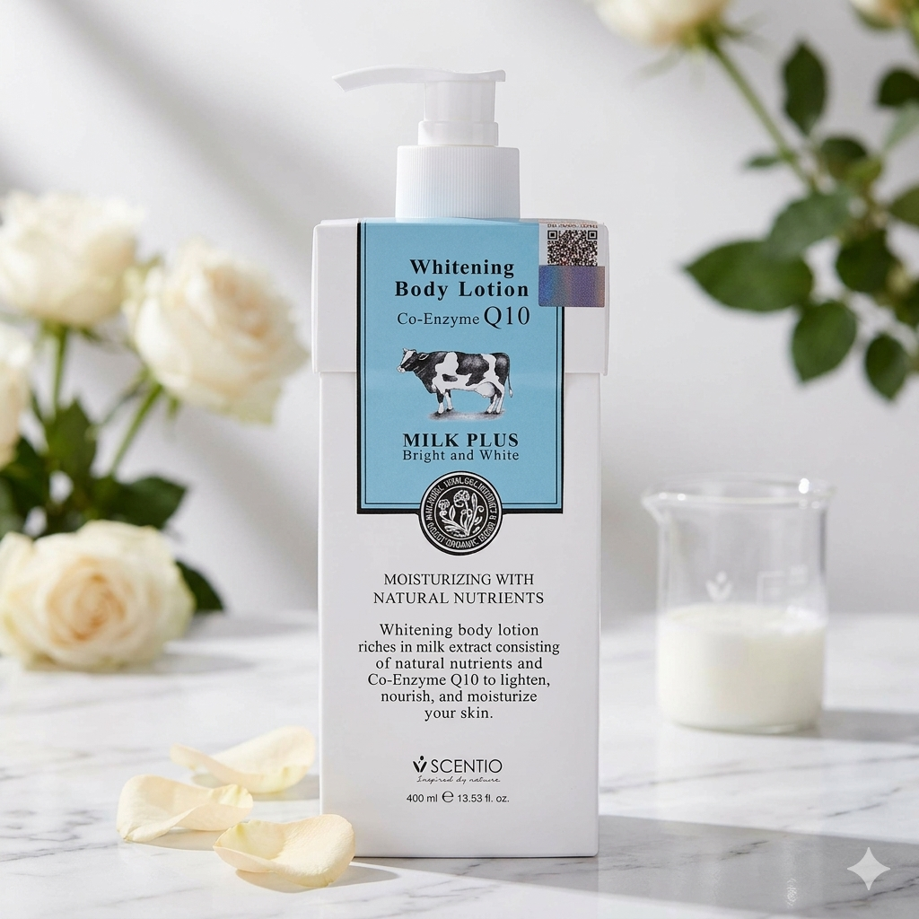 SCENTIO Milk Plus Co-Enzyme Q10 Whitening Body Lotion